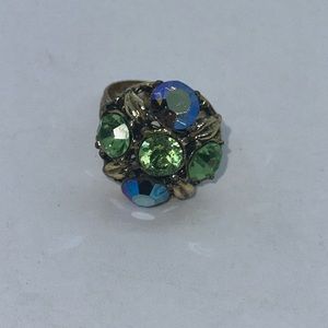 Vintage Costume Rhinestone Ring (Adjustable)